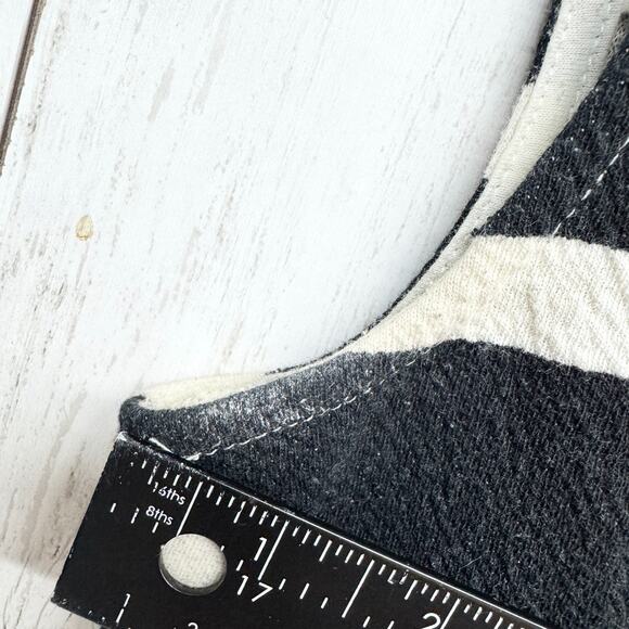 Anthropologie Top Women Size XS Black White Stripe Sleeveless Peplum Y2K Blouse - Picture 6 of 7